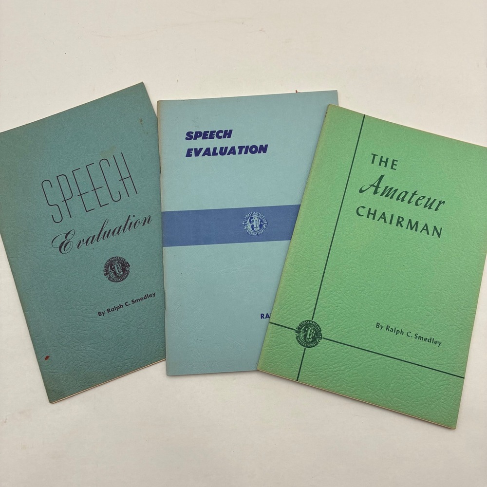 Vintage 1956 Toastmasters Booklets Ralph Smedley Speech Evaluation Amateur Chair